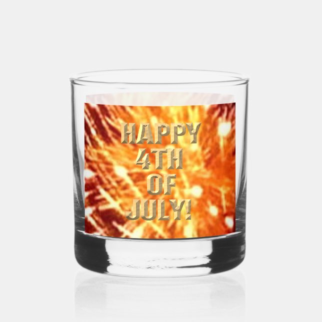 Feuerwerk 8 4. Juli Rockglas Whiskyglas (Vorderseite)
