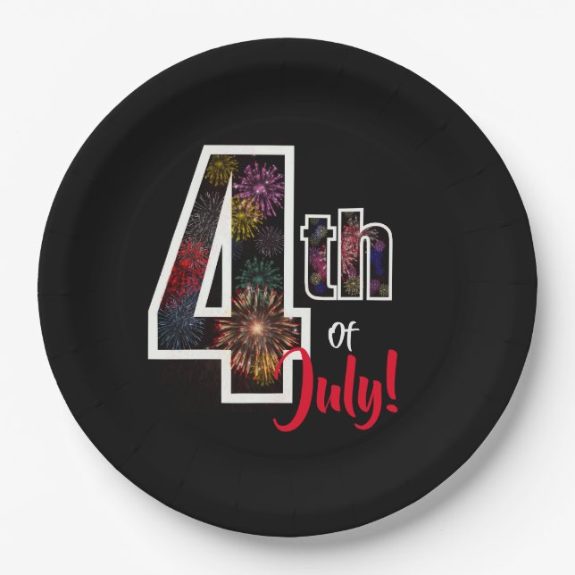 Feuerwerk am 4. Juli Pappteller (Vorderseite)