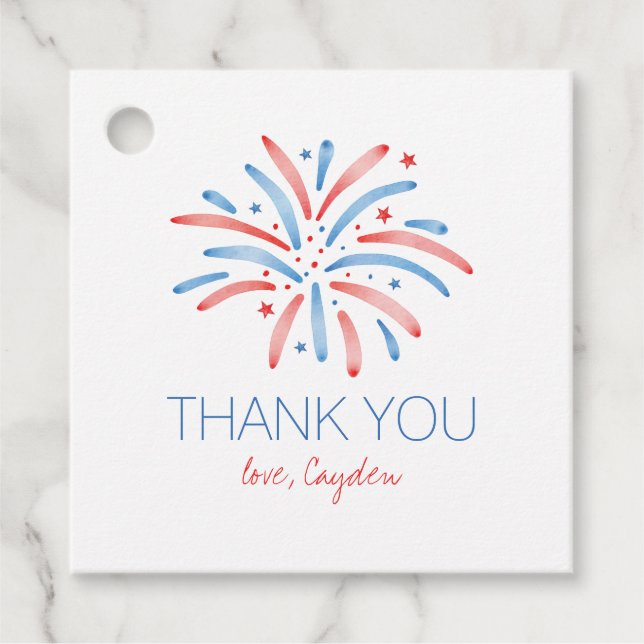 Feuerwerk Amerikanische Unabhängigkeitstag Geburts Geschenkanhänger (Vorderseite)
