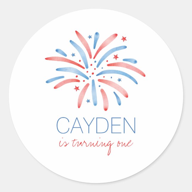 Feuerwerk Amerikanische Unabhängigkeitstag Geburts Runder Aufkleber (Vorderseite)