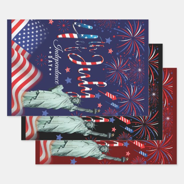 Feuerwerk Amerikanische Unabhängigkeitstag mit der Geschenkpapier Set (Set)