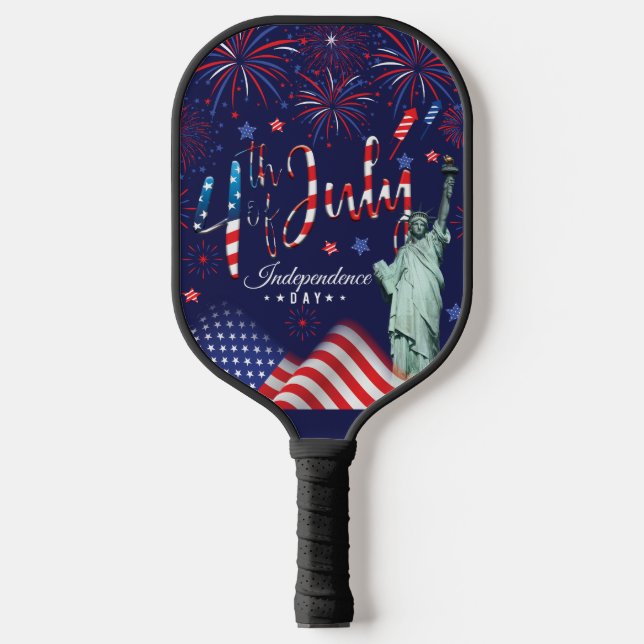 Feuerwerk Amerikanische Unabhängigkeitstag mit der Pickleball Schläger (Vorderseite)