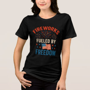 Feuerwerk, angeheizt durch Freiheit - 4. Juli Patr Tri-Blend Shirt