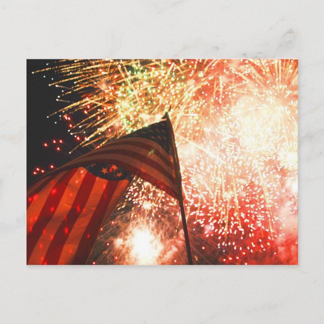 Feuerwerk auf dem vierten postkarte (Vorderseite)