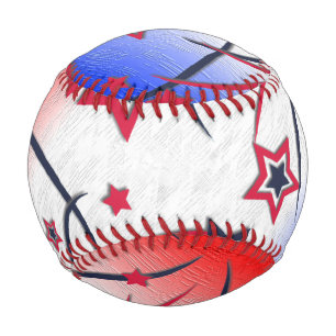 Feuerwerk auf Rot Weiß Blau Baseball