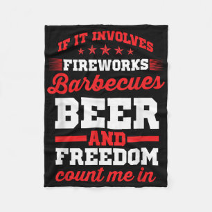 Feuerwerk Barbecues Bier und Freiheit Funny 4. Fleecedecke