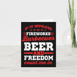 Feuerwerk Barbecues Bier und Freiheit Funny 4. Karte