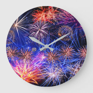 Feuerwerk-Bild für runde (große) Wall-Uhr Große Wanduhr