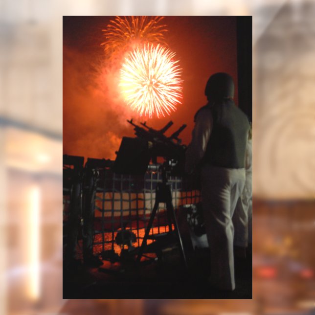 Feuerwerk der US-Marine ohne Abhängigkeit weltweit Fensteraufkleber (Blatt 2)