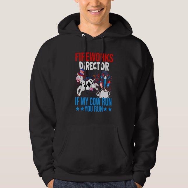 Feuerwerk Direktor Happy 4. Juli American Flag Hoodie (Vorderseite)