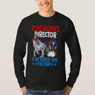 Feuerwerk Direktor Happy 4. Juli American Flag T-Shirt