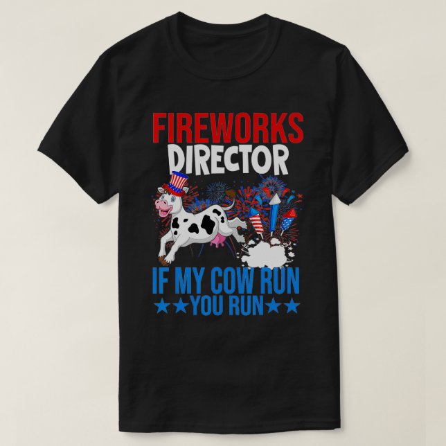 Feuerwerk Direktor Happy 4. Juli American Flag T-Shirt (Design vorne)