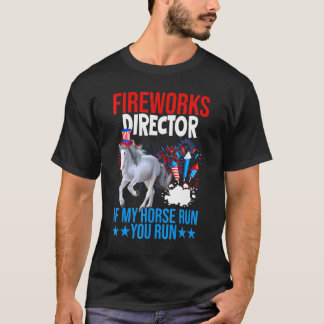 Feuerwerk Direktor Happy 4. Juli American Flag T-Shirt