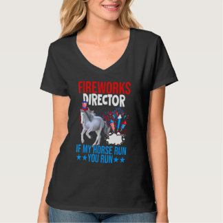 Feuerwerk Direktor Happy 4. Juli American Flag T-Shirt