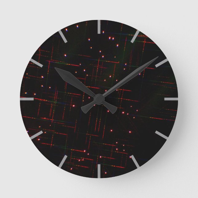 Feuerwerk durch 3D-Brille 6 Runde Wanduhr (Vorderseite)