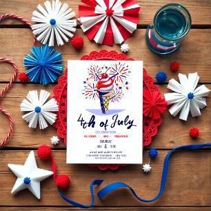 Feuerwerk-Eiscreme-Kegel 4. Juli BBQ-Party Einladung