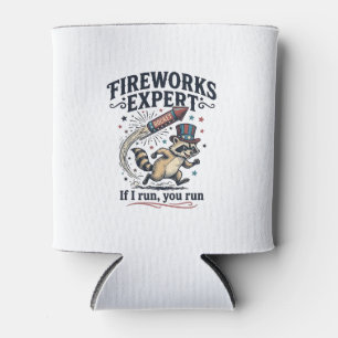 Feuerwerk Experte Waschbär Vintage 4. Juli Sch Dosenkühler