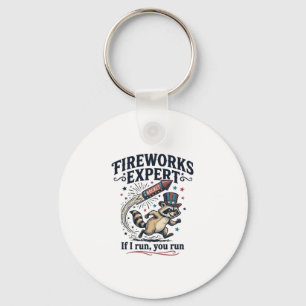 Feuerwerk Experte Waschbär Vintage 4. Juli Sch Schlüsselanhänger