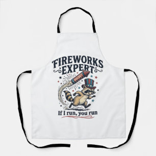 Feuerwerk Experte Waschbär Vintage 4. Juli Sch Schürze