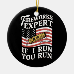 Feuerwerk Experte Wenn ich renne, rennst du 4. Jul Keramik Ornament