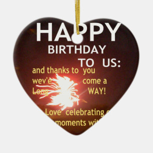 Feuerwerk Feier mit Dankeschön Nachricht Keramik Ornament