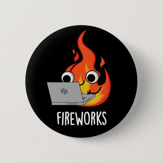 Feuerwerk Feuer Feuer Flamme Puppe Dunkel BG Button (Vorderseite)