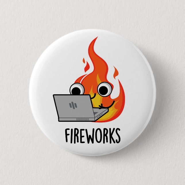 Feuerwerk Feuer Feuer Flammenpuppe Button (Vorderseite)