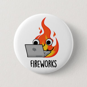 Feuerwerk Feuer Feuer Flammenpuppe Button