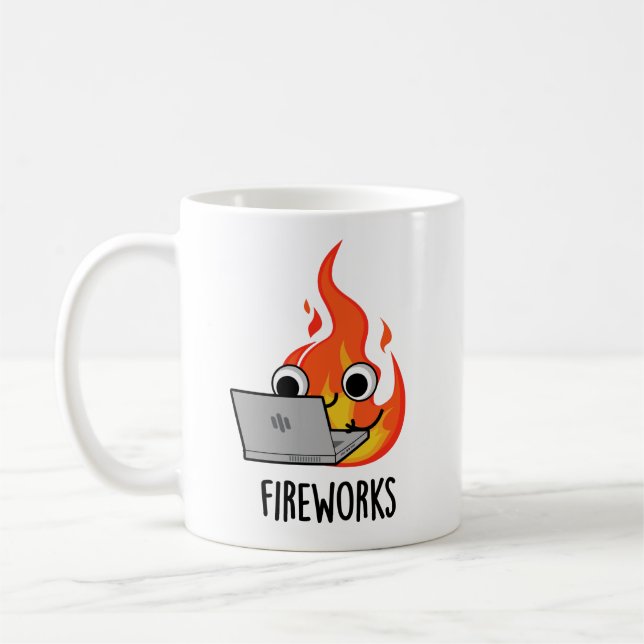 Feuerwerk Feuer Feuer Flammenpuppe Kaffeetasse (Links)