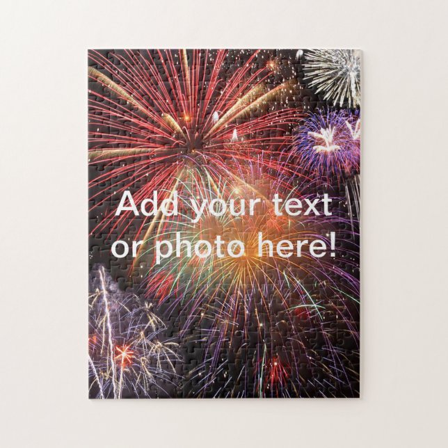 Feuerwerk Finale Benutzerdefiniertes Foto oder Tex Puzzle (Vertikal)
