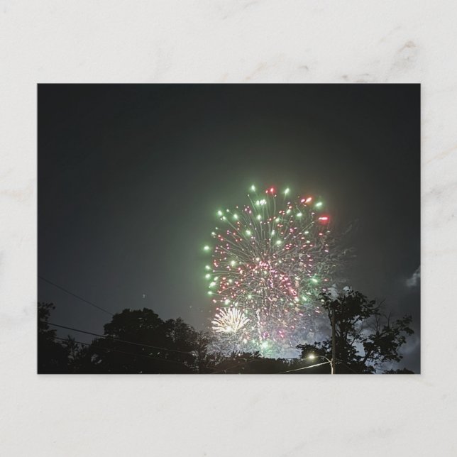 Feuerwerk Foto Postkarte (Vorderseite)