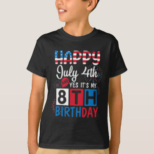Feuerwerk Frohes 4. Juli Ja, es ist mein 8. Geburt T-Shirt