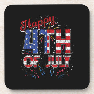 Feuerwerk Frohes 4. Juli US-Flagge Amerikanisch 4. Getränkeuntersetzer