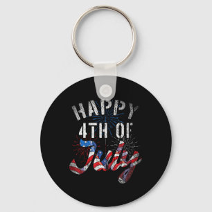 Feuerwerk Frohes 4. Juli US-Flagge Amerikanisch 4. Schlüsselanhänger
