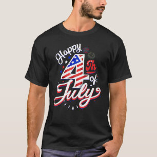Feuerwerk Frohes 4. Juli US-Flagge Amerikanisch 4. T-Shirt