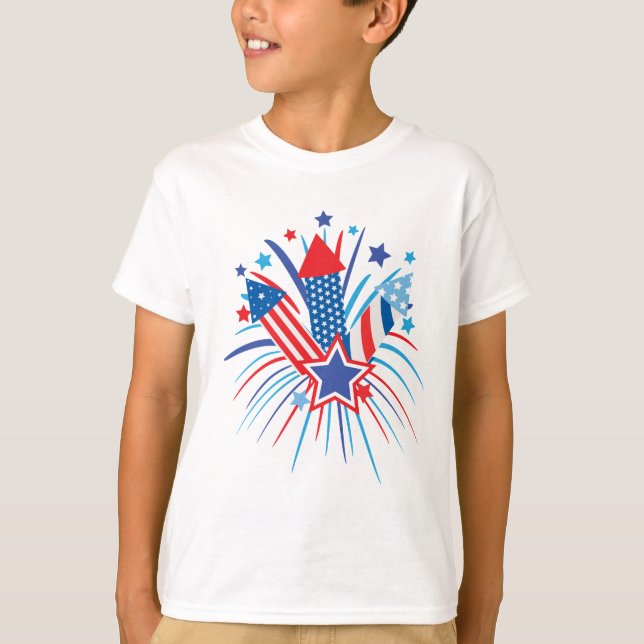 Feuerwerk für das 4. Juli Kid's  T-Shirt (Vorderseite)