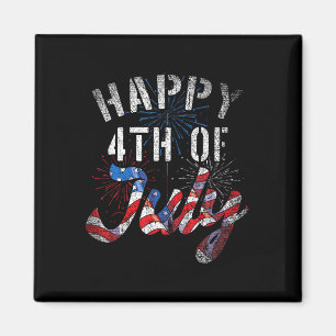 Feuerwerk glücklich 4. Juli US Flag American 4. O Magnet