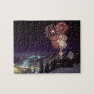 Feuerwerk im Big Mountain Resort in Whitefish, Puzzle