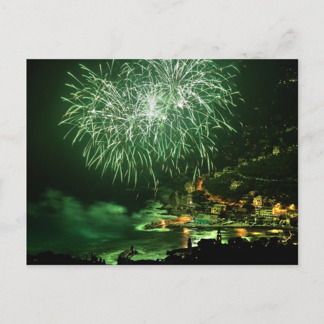 Feuerwerk in Recco Postkarte (Vorderseite)