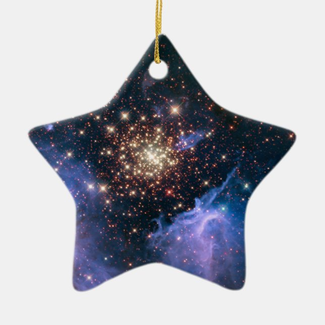 Feuerwerk in Space Celestial Star Keramik Ornament (Vorne)
