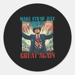 Feuerwerk Lustig Trump Amerikanisch Machen 4. Juli Runder Aufkleber