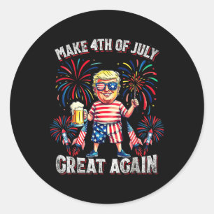 Feuerwerk Lustig Trump Patriotisch Amerikanisch Fr Runder Aufkleber