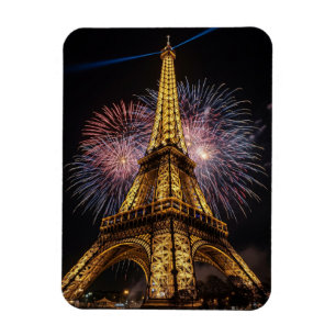 Feuerwerk Paris Eiffelturm Cafes Postkarte Magnet