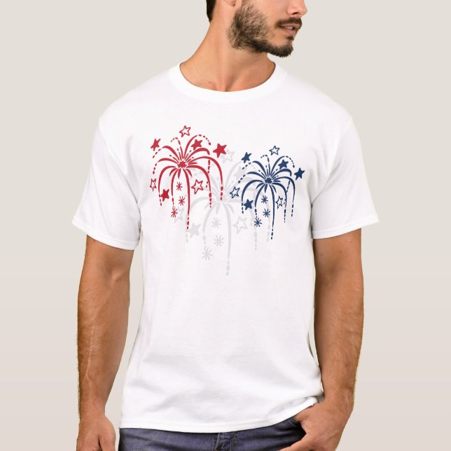 Feuerwerk Patriotic 4. Juli Shirts (Vorderseite)