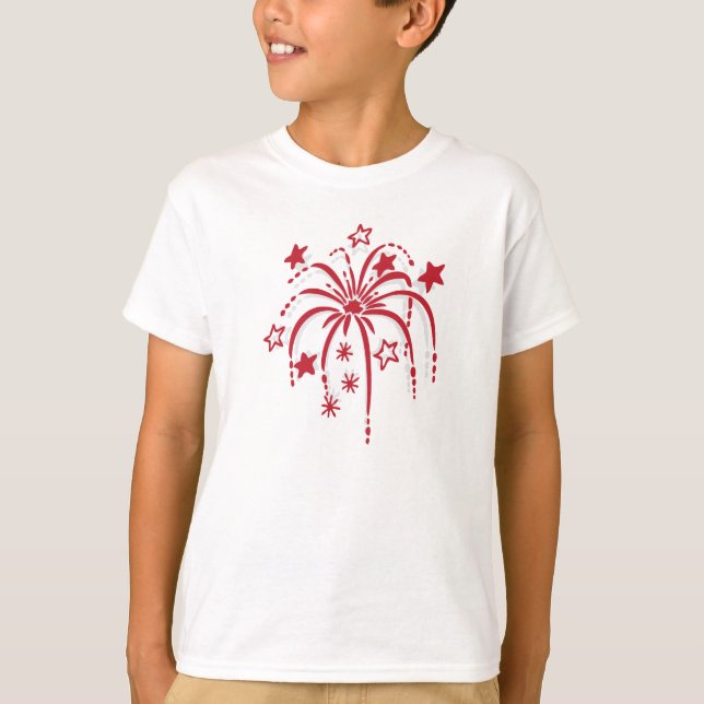 Feuerwerk Patriotic 4. Juli Shirts (Vorderseite)