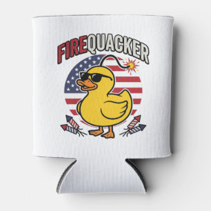 Feuerwerk Patriotische Ente Feuerwerk Vektor Desig Dosenkühler
