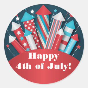 Feuerwerk Raketen 4. Juli Party Stickers