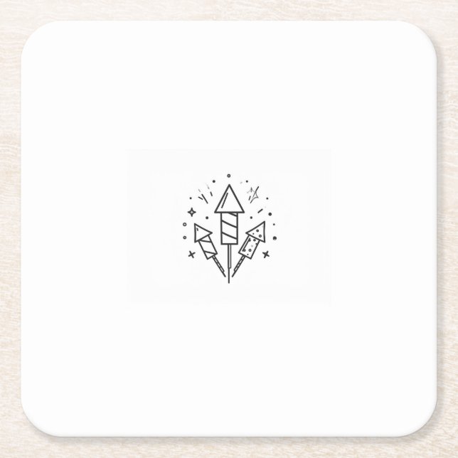 Feuerwerk Rechteckiger Pappuntersetzer (Vorderseite)