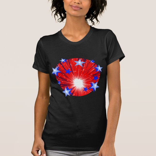 Feuerwerk Red White Blue T - Shirts Ladys (Vorderseite)