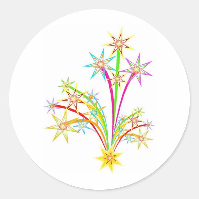 Feuerwerk Runder Aufkleber (Vorderseite)